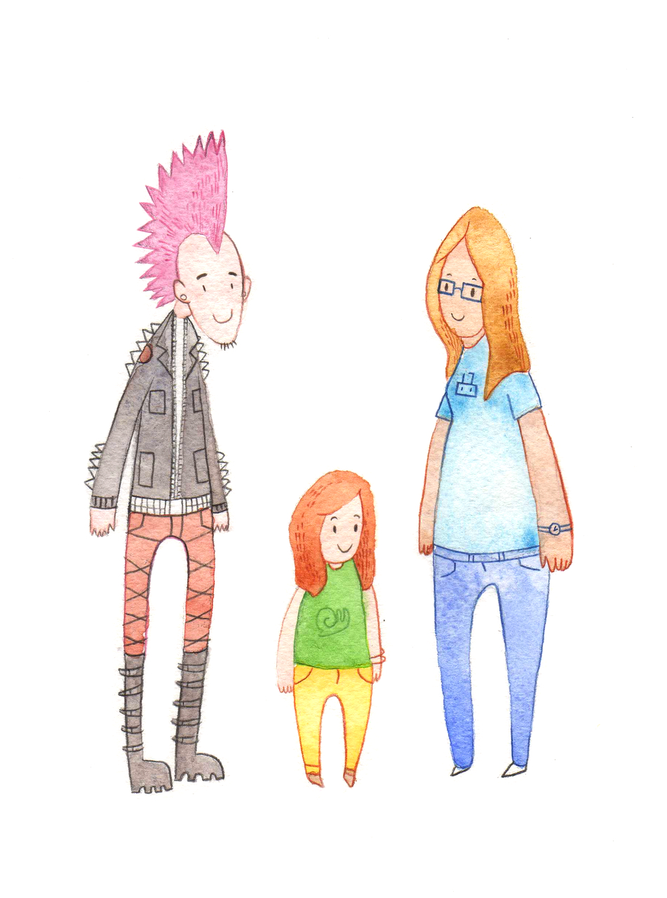 Punk daddy and his family