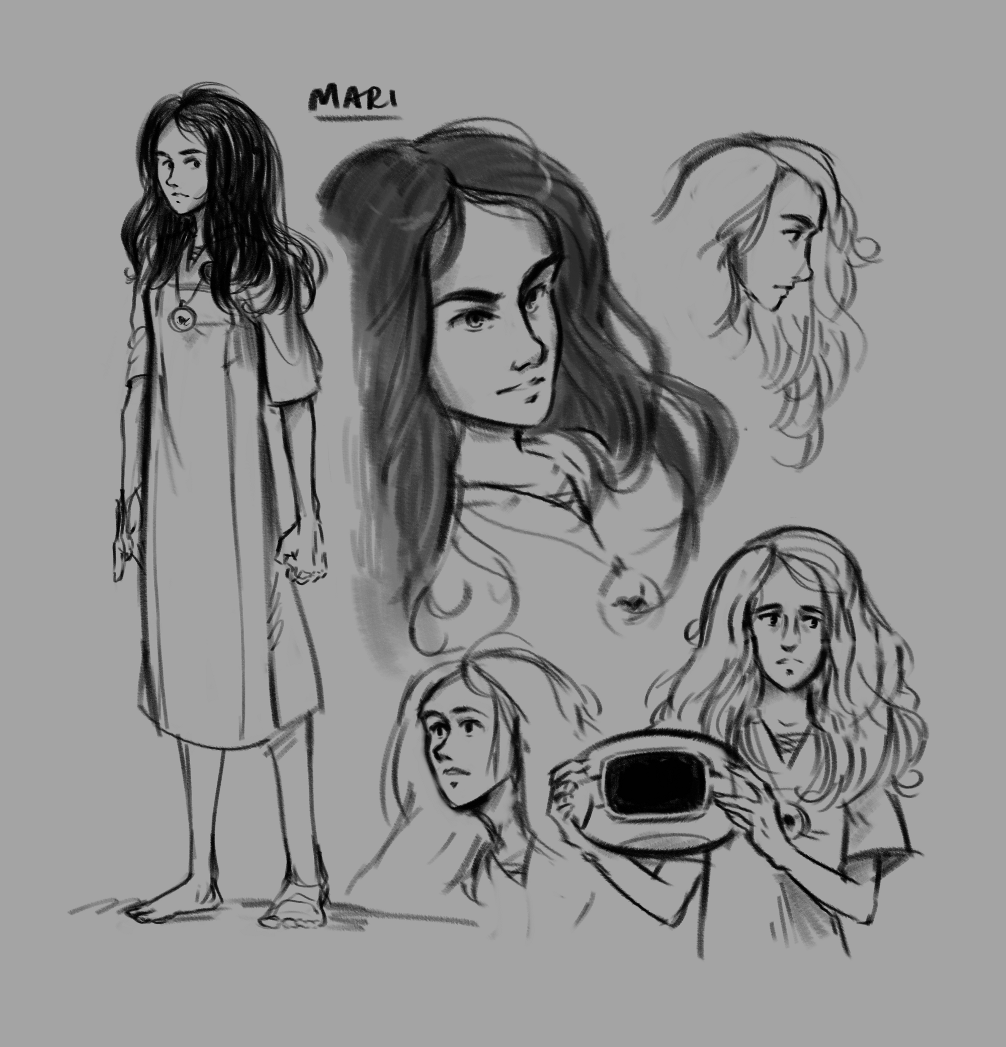 Mari Character sketch for The Sanctuary of Santa Faustina